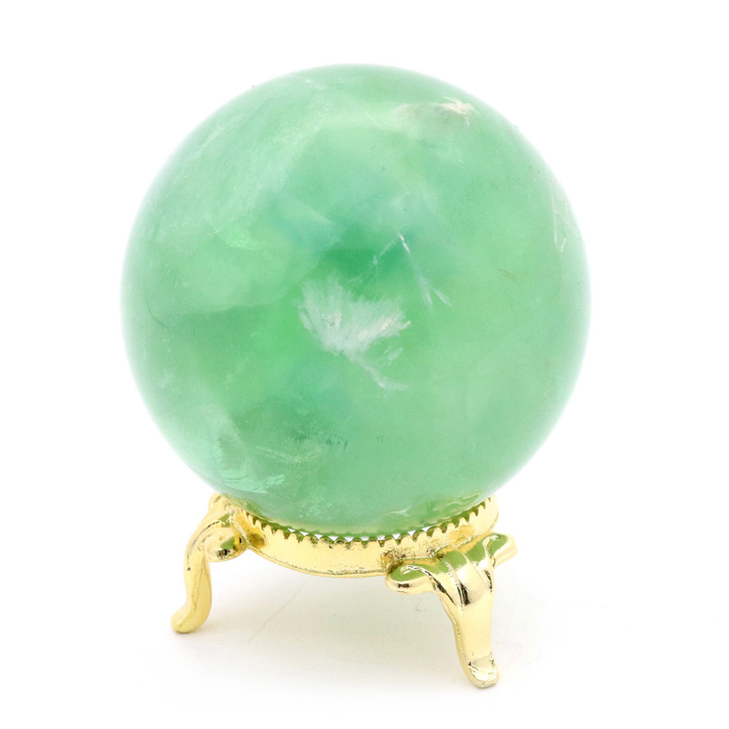 エンジェルフェザー フローライト 丸玉 直径 台座付き 蛍石 天然石 1点物