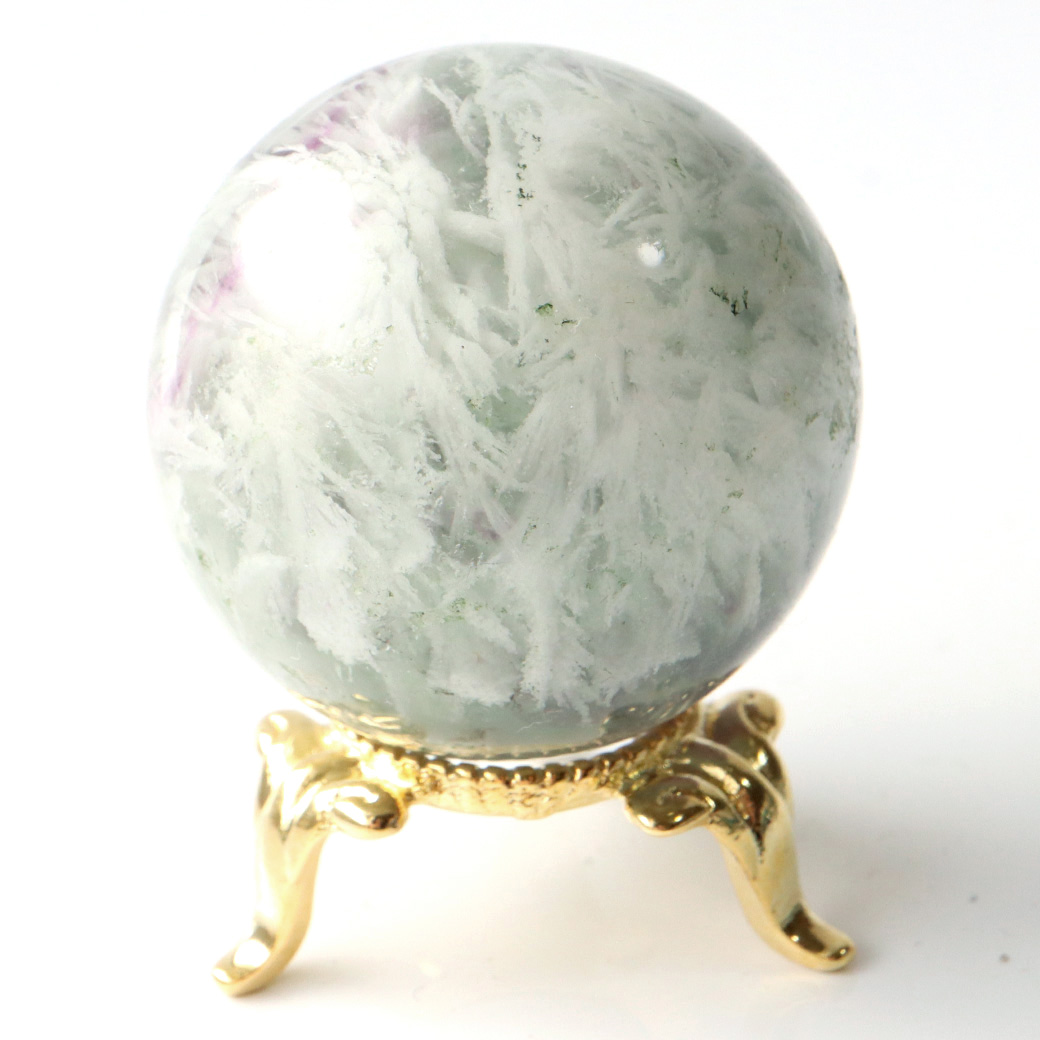 エンジェルフェザー フローライト 丸玉 台座付き 蛍石 天然石