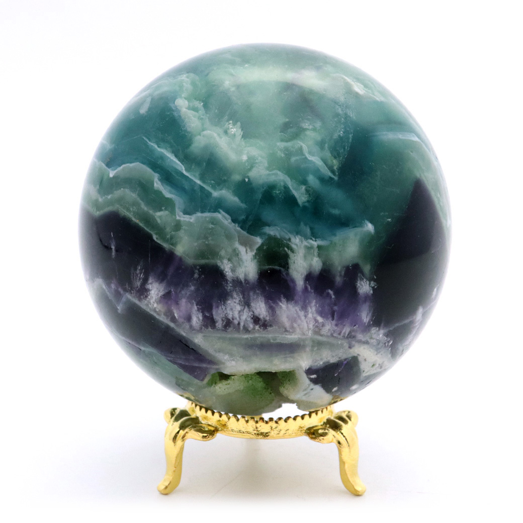 エンジェルフェザー フローライト 丸玉 直径 台座付き 蛍石 天然石 1点物