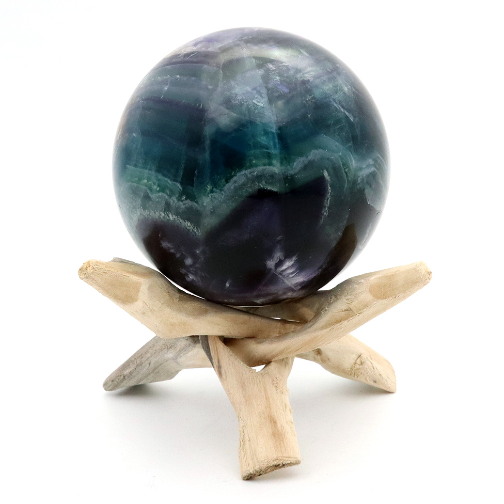 エンジェルフェザー フローライト 丸玉 直径 台座付き 蛍石 天然石 1点物