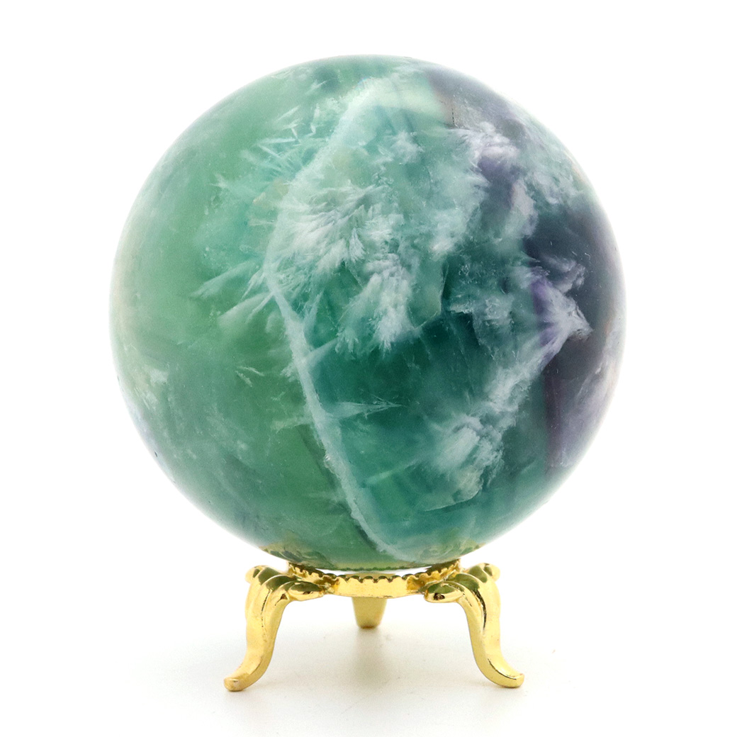 エンジェルフェザー フローライト 丸玉 直径 台座付き 蛍石 天然石 1点物