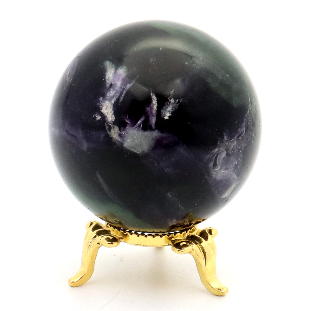 エンジェルフェザー フローライト 丸玉 直径 台座付き 蛍石 天然石 1点物