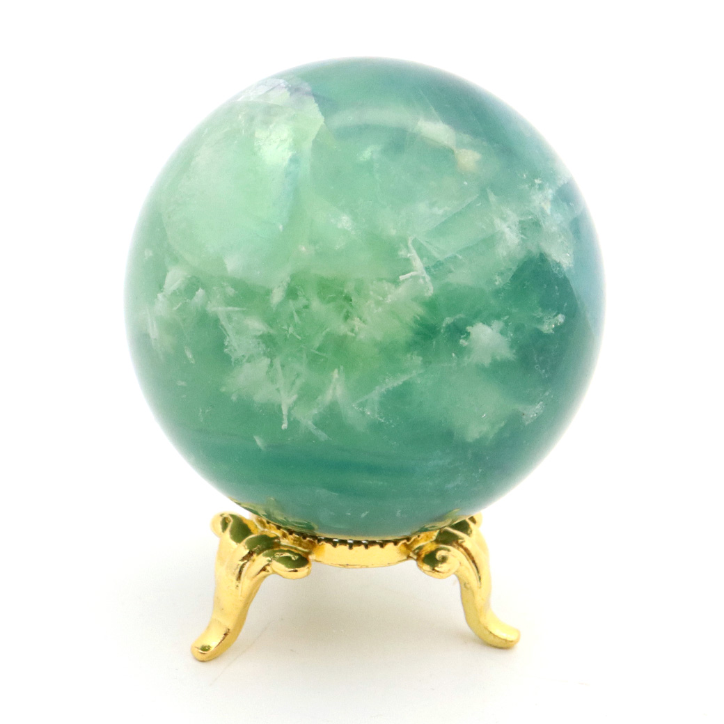 エンジェルフェザー フローライト 丸玉 直径 台座付き 蛍石 天然石 1点物