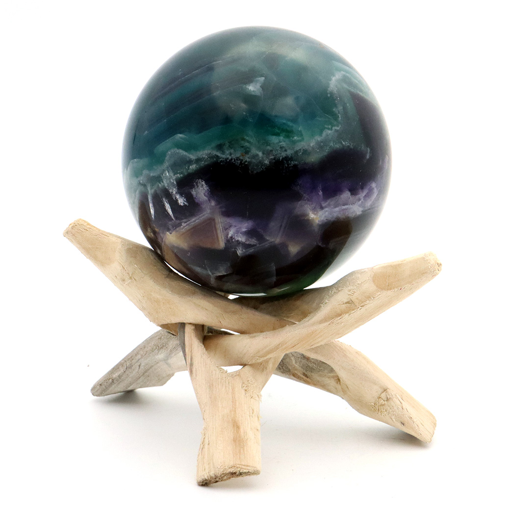 エンジェルフェザー フローライト 丸玉 直径 台座付き 蛍石 天然石 1点物