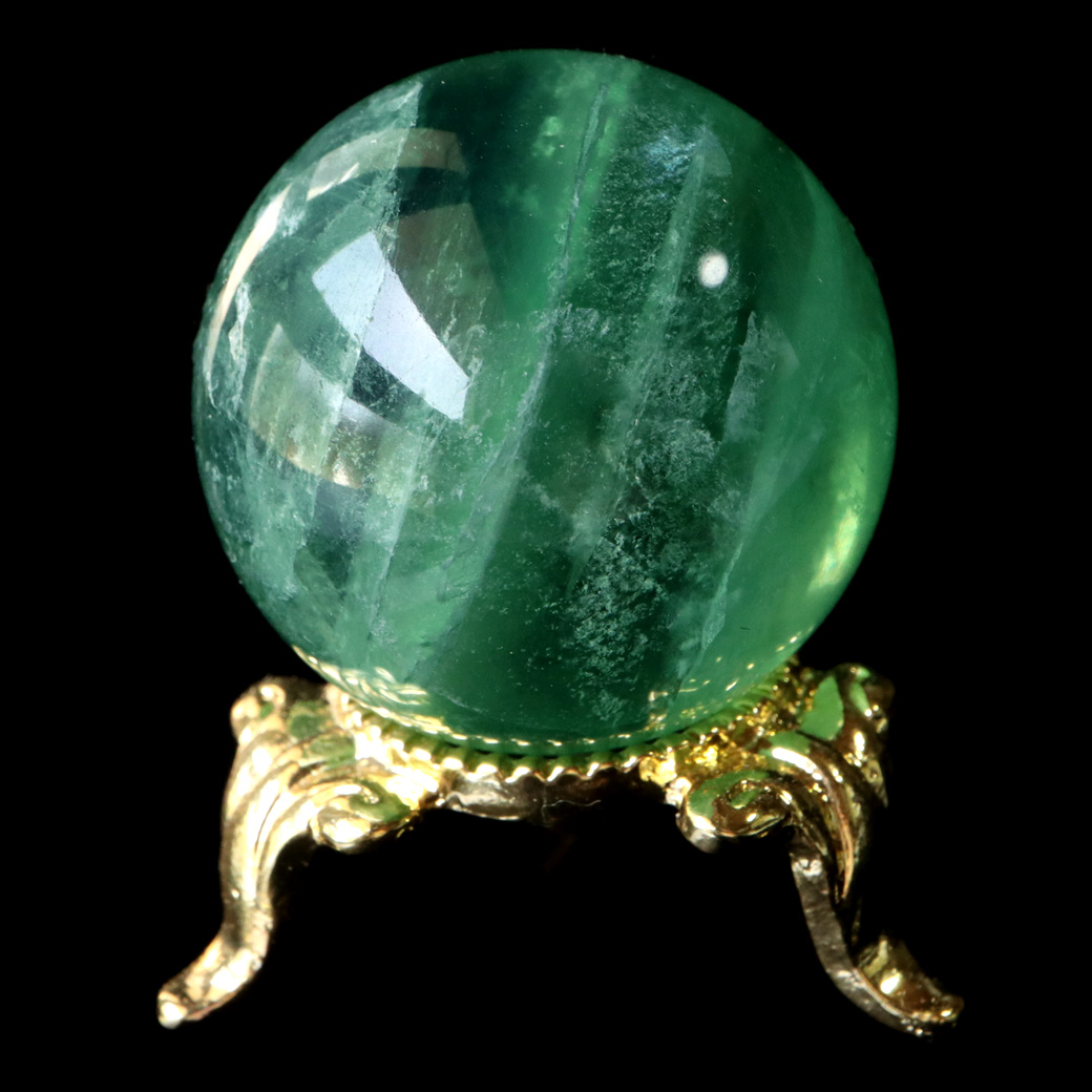 グリーン フローライト AAA 丸玉 直径 スフィア 台座 蛍石 天然石 1点もの パワーストーン Fluorite
