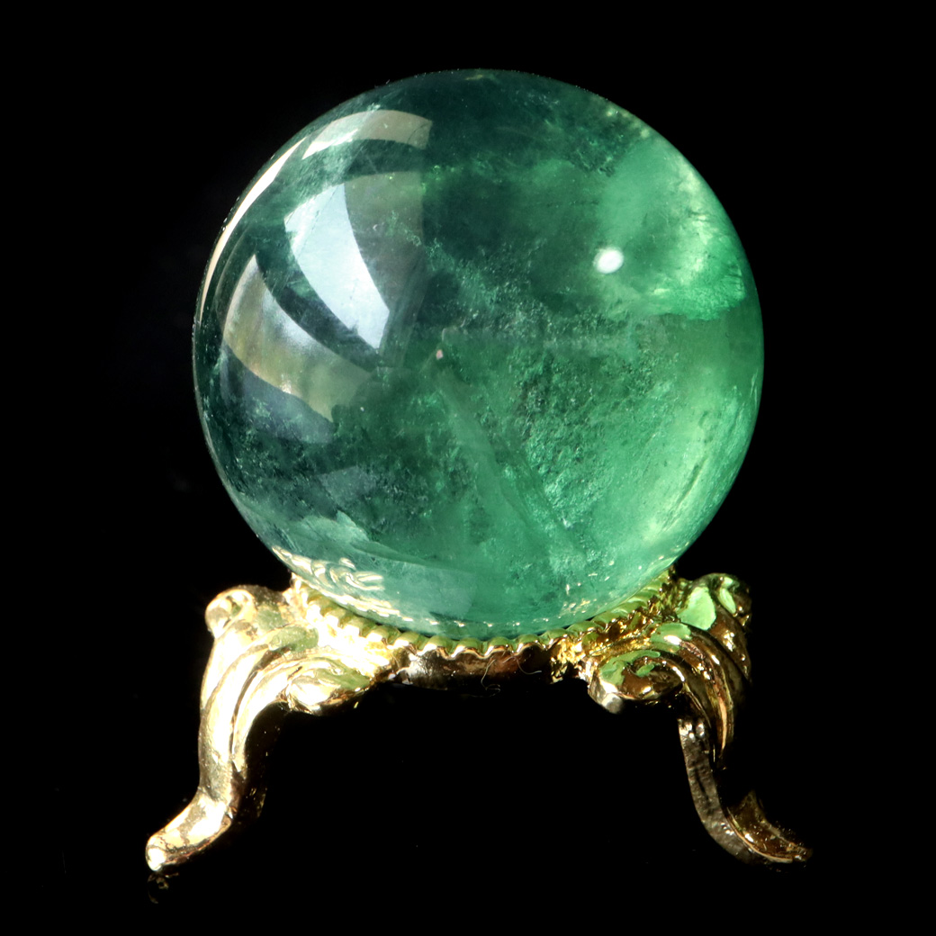 グリーン フローライト AAA 丸玉 直径 スフィア 台座 蛍石 天然石 1点もの パワーストーン Fluorite