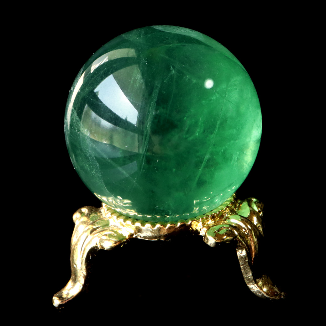 グリーン フローライト AAA 丸玉 直径 スフィア 台座 蛍石 天然石 1点もの パワーストーン Fluorite