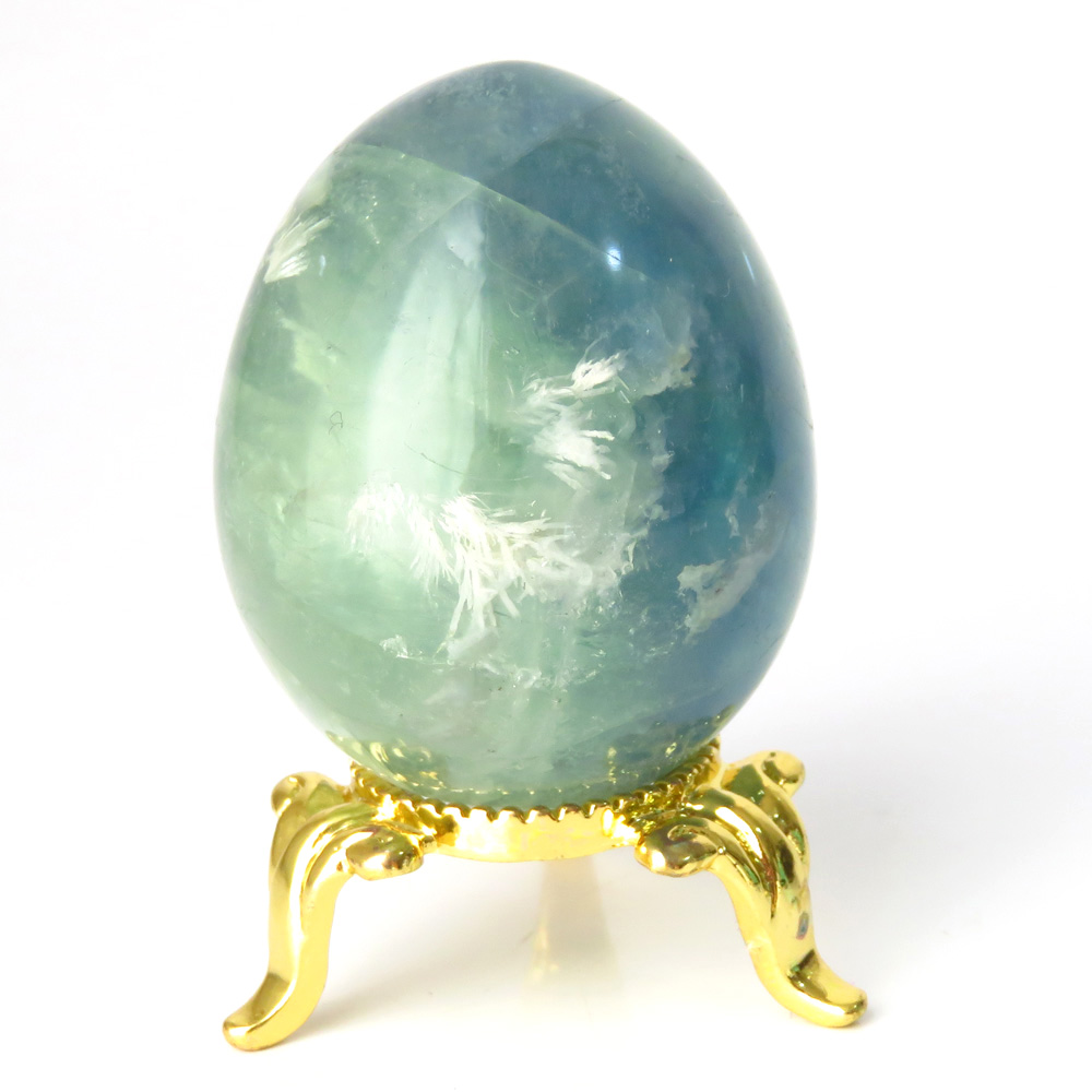 エンジェルフェザー入り フローライト 丸玉 台座付き