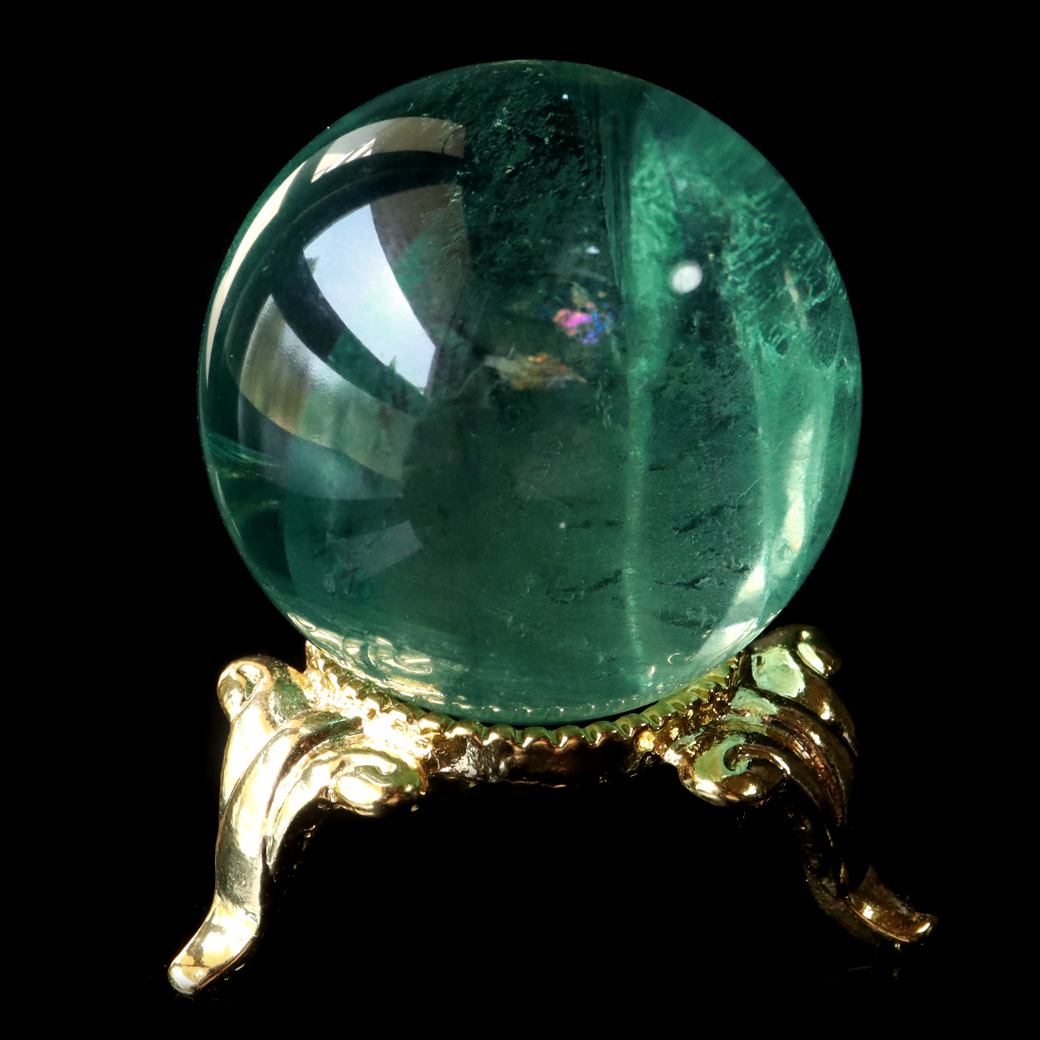 グリーン フローライト AAA 丸玉 直径 スフィア 台座 蛍石 天然石 1点もの パワーストーン Fluorite