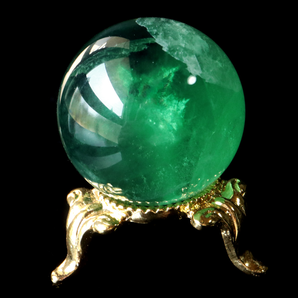 グリーン フローライト AAA 丸玉 直径 スフィア 台座 蛍石 天然石 1点もの パワーストーン Fluorite