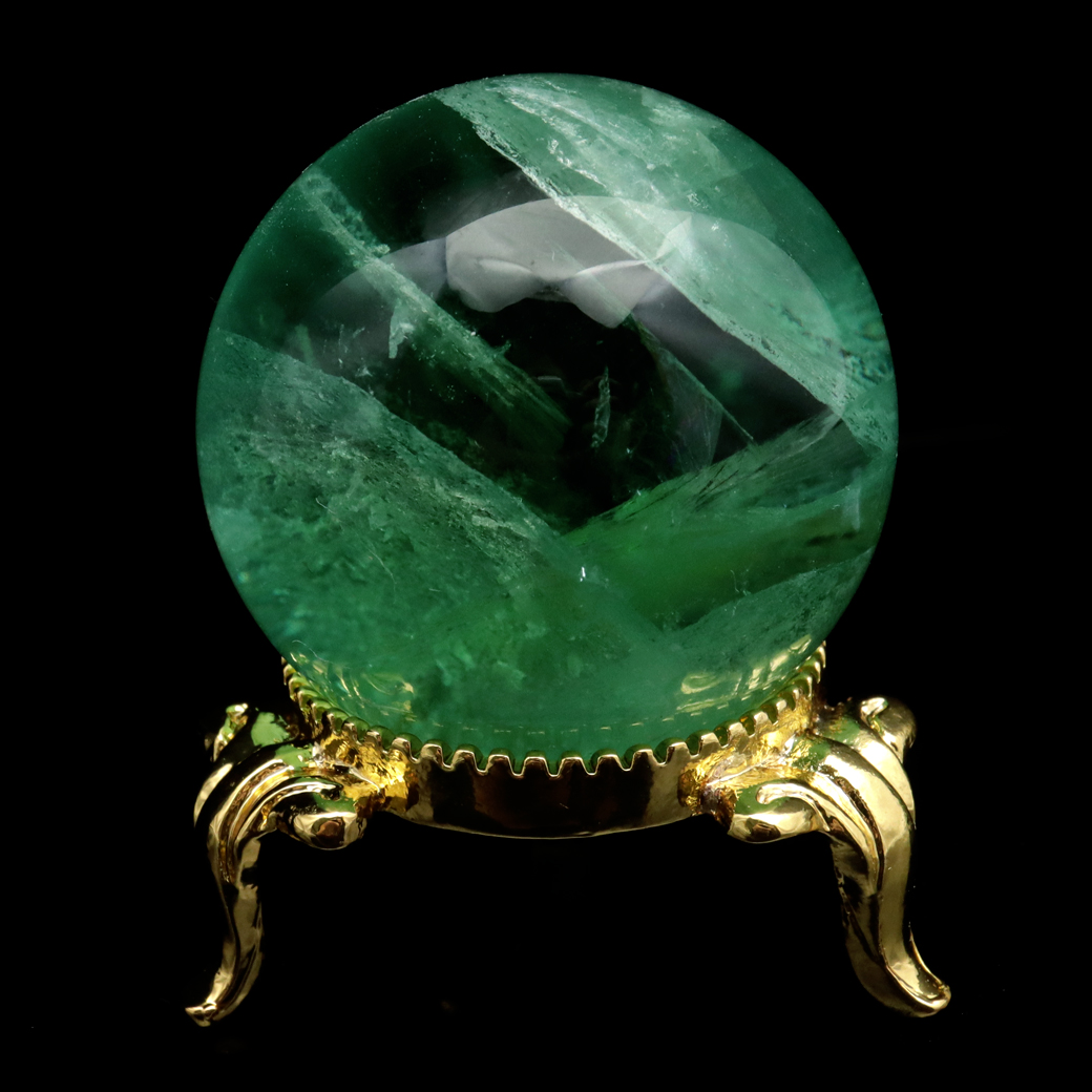 グリーン フローライト AAA 丸玉 直径 スフィア 台座 蛍石 天然石 1点もの パワーストーン Fluorite