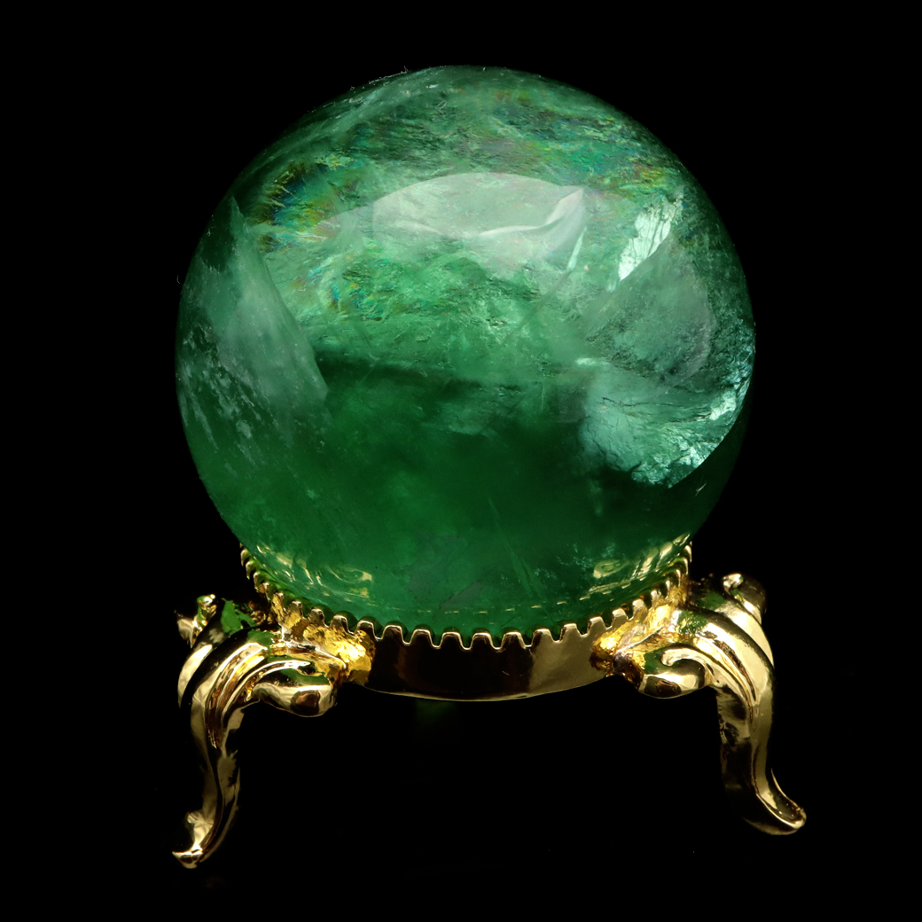 グリーン フローライト AAA 丸玉 直径 スフィア 台座 蛍石 天然石 1点もの パワーストーン Fluorite