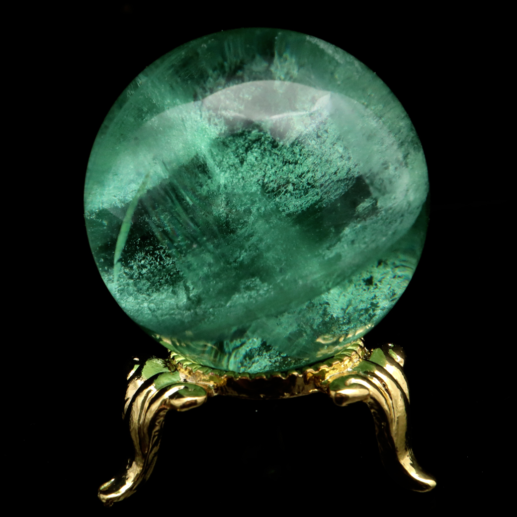 グリーン フローライト AAA 丸玉 直径 スフィア 台座 蛍石 天然石 1点もの パワーストーン Fluorite
