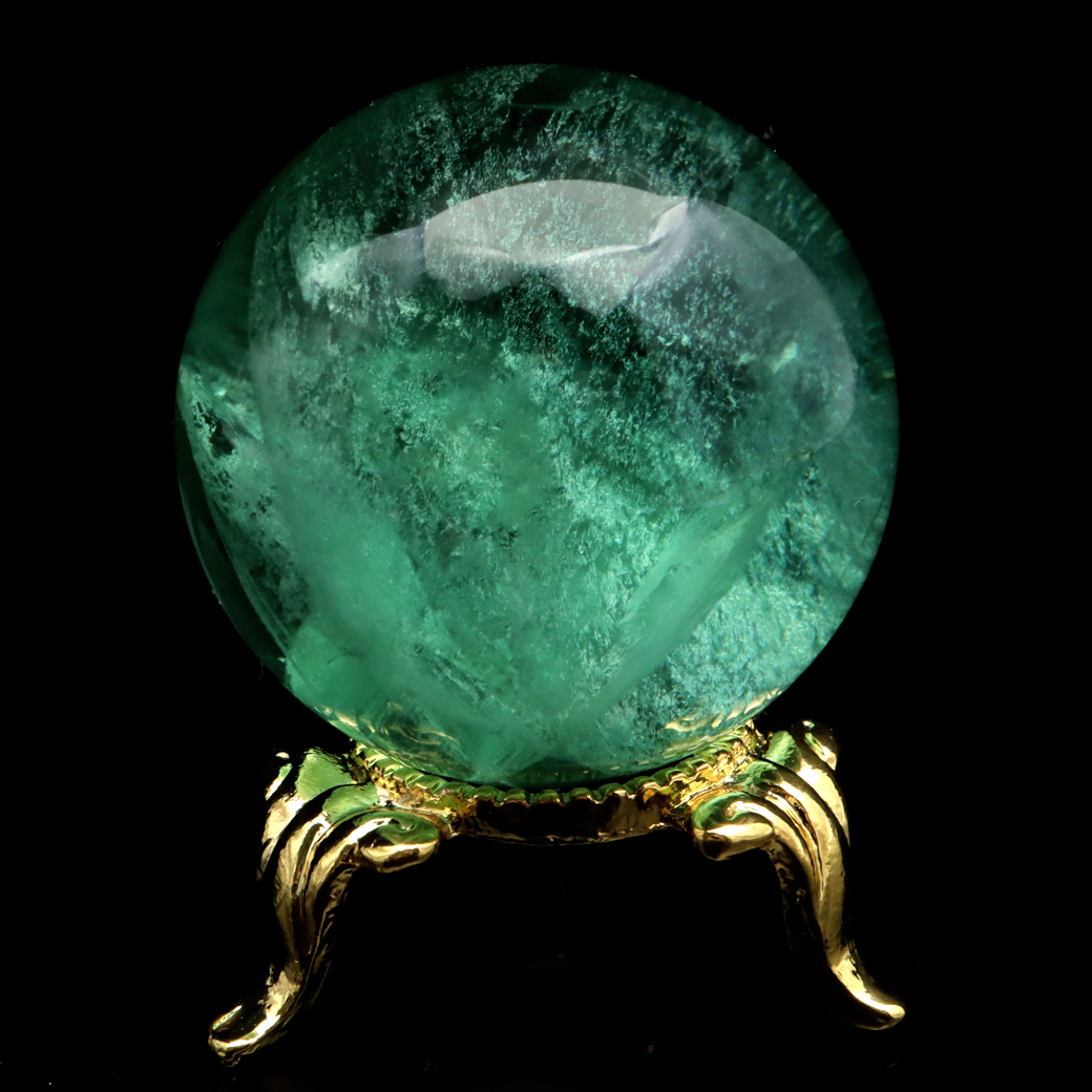 グリーン フローライト AAA 丸玉 直径 スフィア 台座 蛍石 天然石 1点もの パワーストーン Fluorite