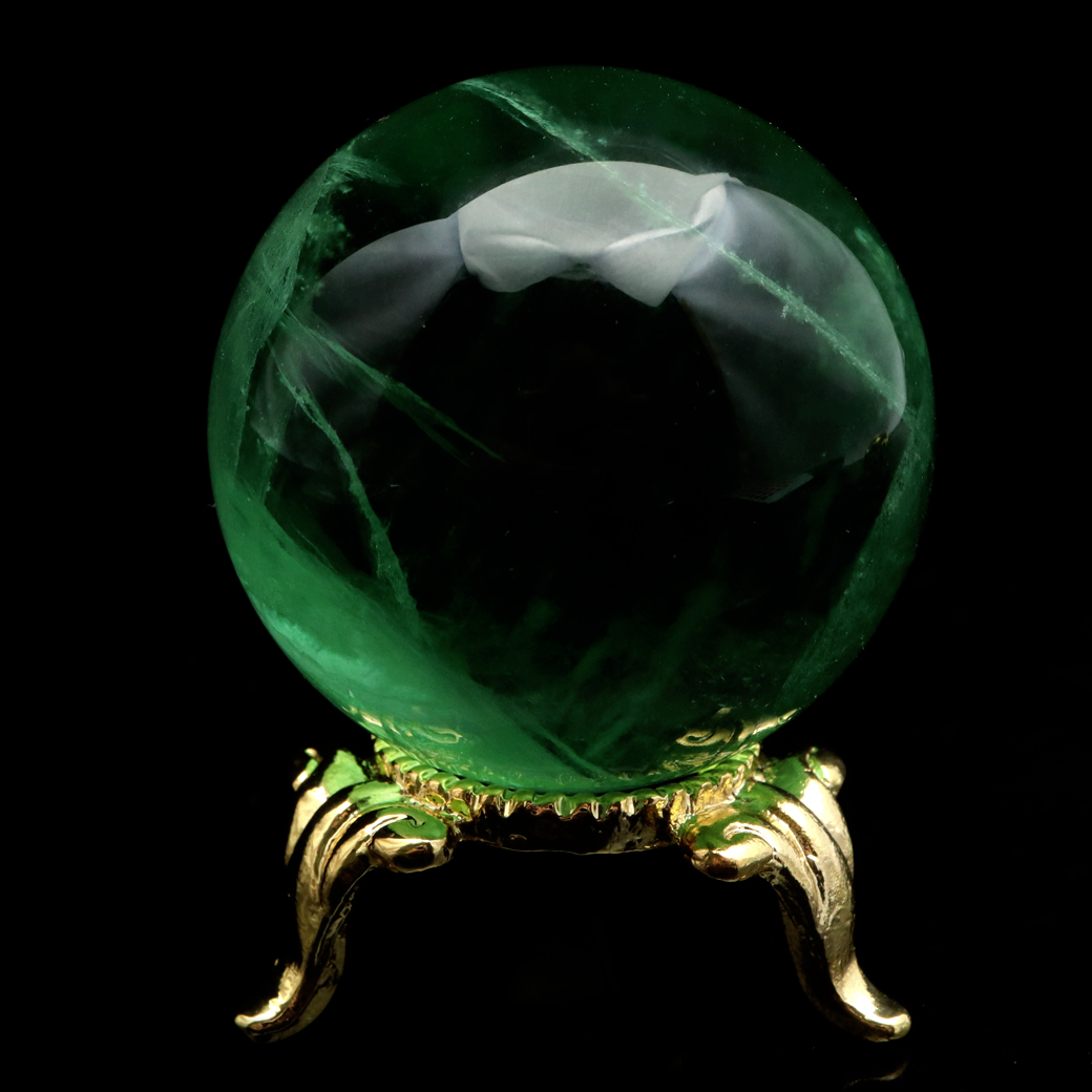 グリーン フローライト AAA 丸玉 直径 スフィア 台座 蛍石 天然石 1点もの パワーストーン Fluorite