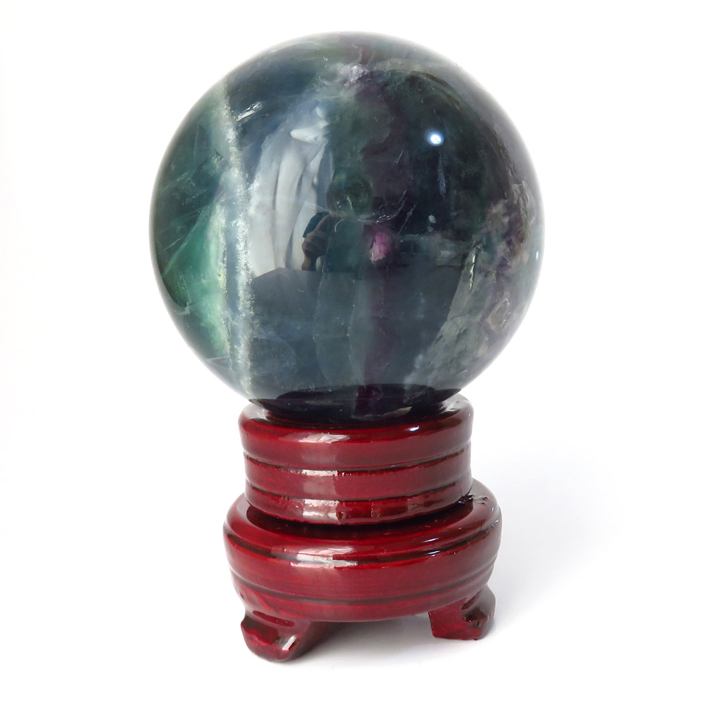 フローライト 丸玉 台座付き 天然石 パワーストーン