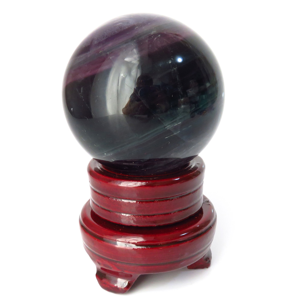 フローライト 丸玉 台座付き 天然石 パワーストーン