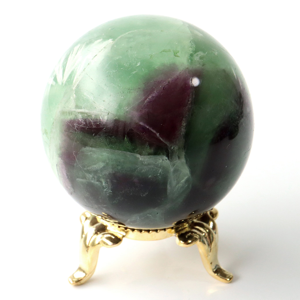 エンジェルフェザー フローライト 丸玉 台座付き 蛍石 天然石