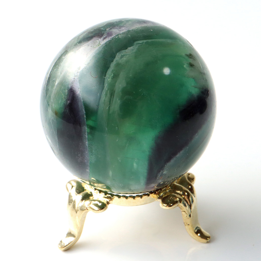 エンジェルフェザー フローライト 丸玉 台座付き 蛍石 天然石