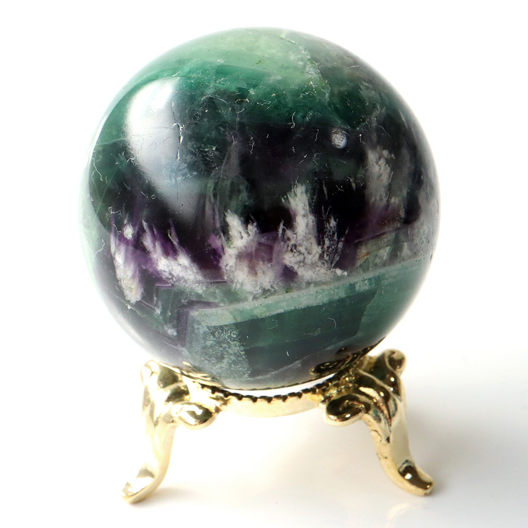 エンジェルフェザー フローライト 丸玉 台座付き 蛍石 天然石