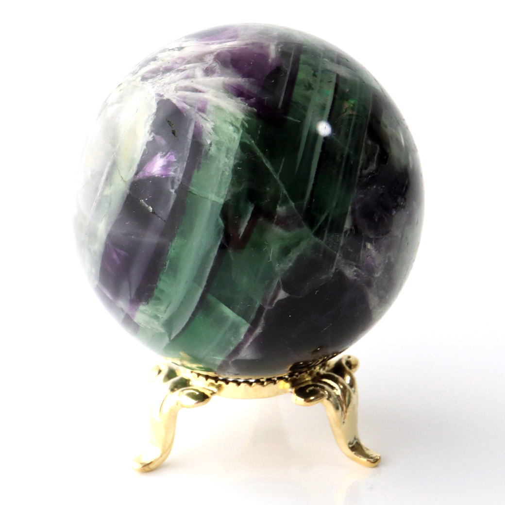 エンジェルフェザー フローライト 丸玉 台座付き 蛍石 天然石