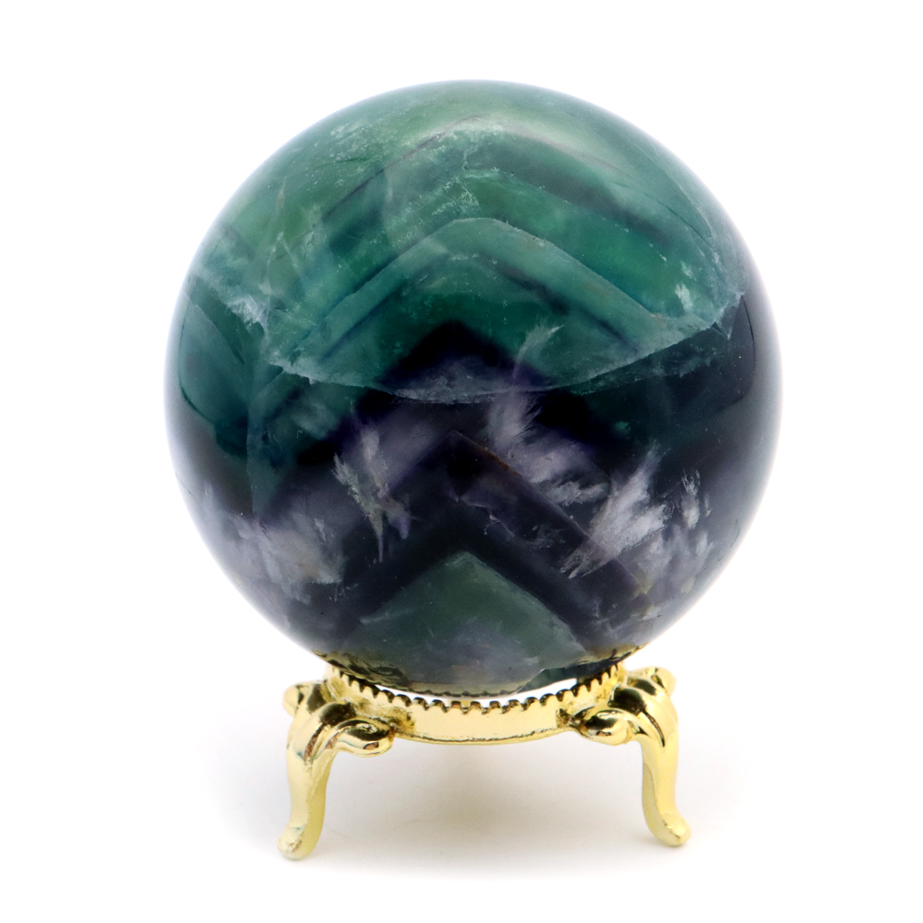 エンジェルフェザー フローライト 丸玉 台座付き 蛍石 天然石 1点物