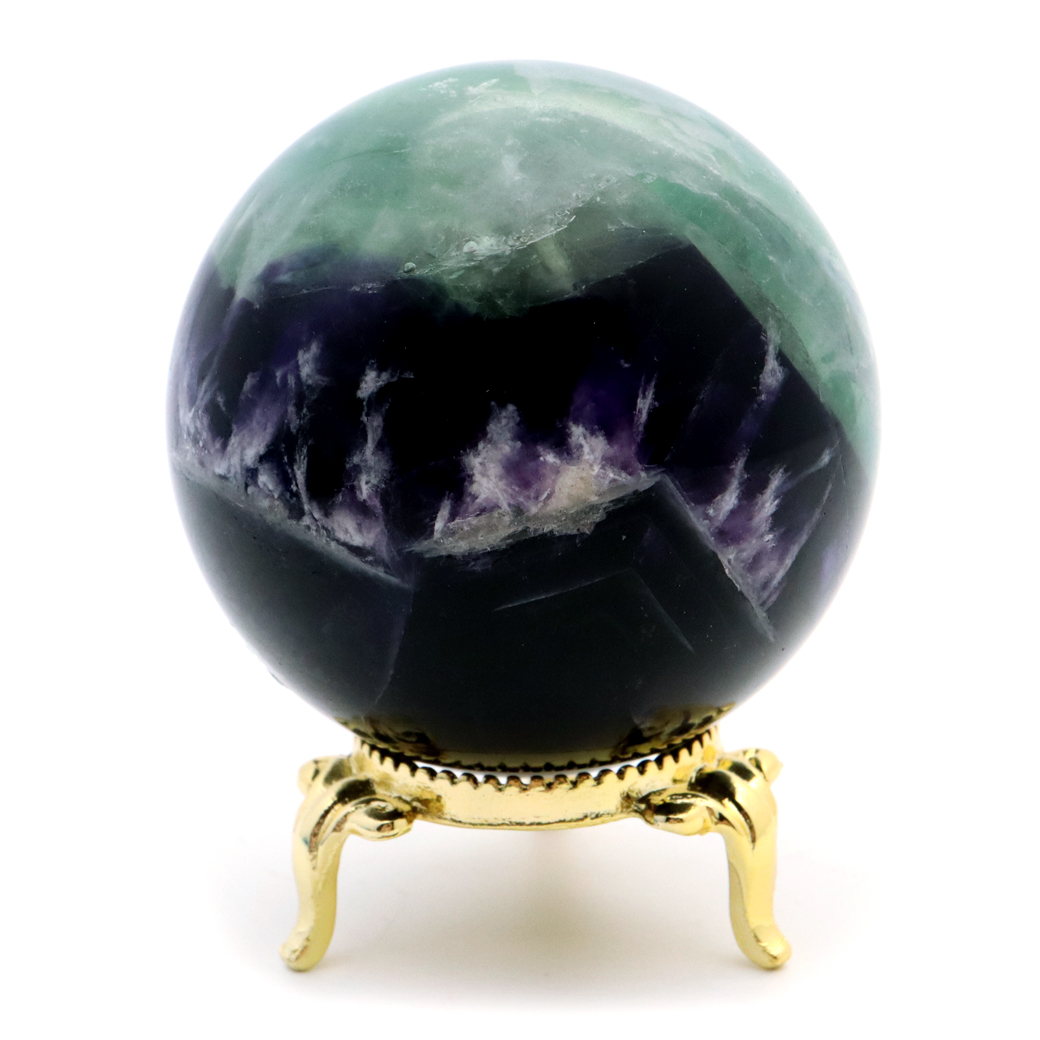 エンジェルフェザー フローライト 丸玉 台座付き 蛍石 天然石 1点物