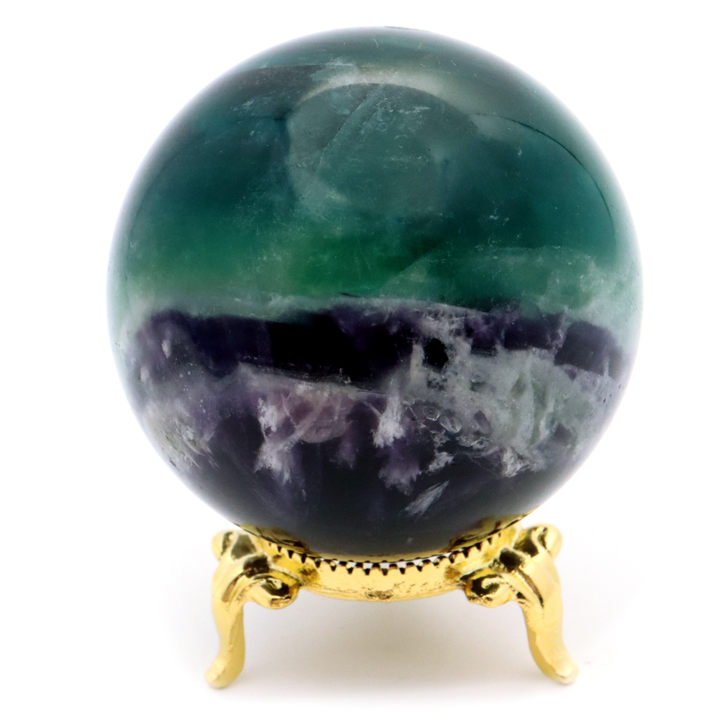 エンジェルフェザー フローライト 丸玉 台座付き 蛍石 天然石 1点物