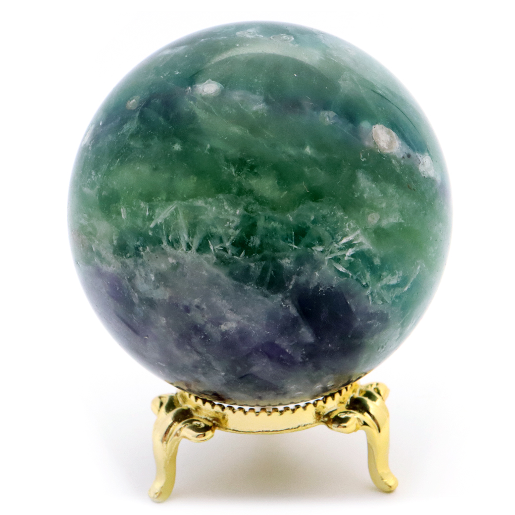 エンジェルフェザー フローライト 丸玉 台座付き 蛍石 天然石 1点物