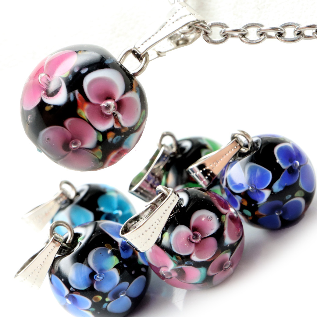 とんぼ玉 ペンダント 5色から選べる