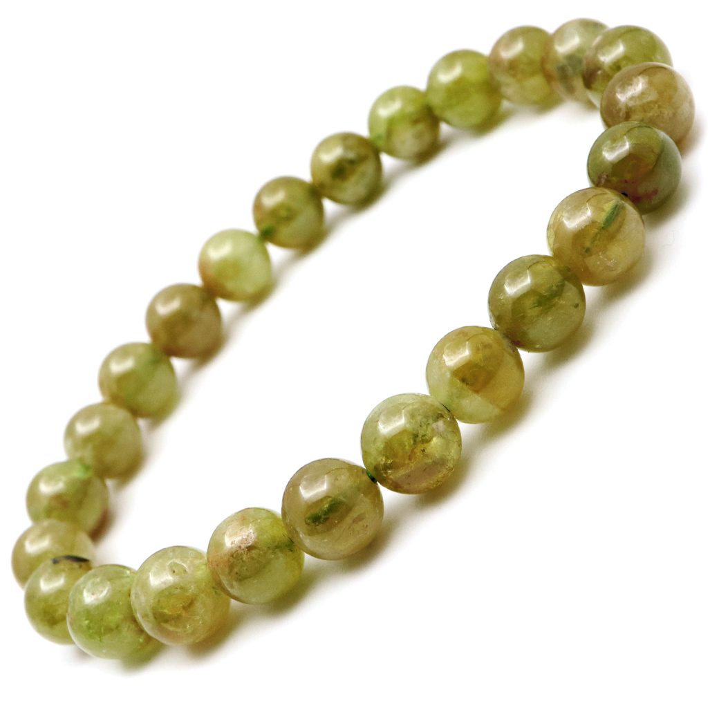 グリーン ガーネット ブレスレット 1点もの 天然石 1月 誕生石 柘榴石