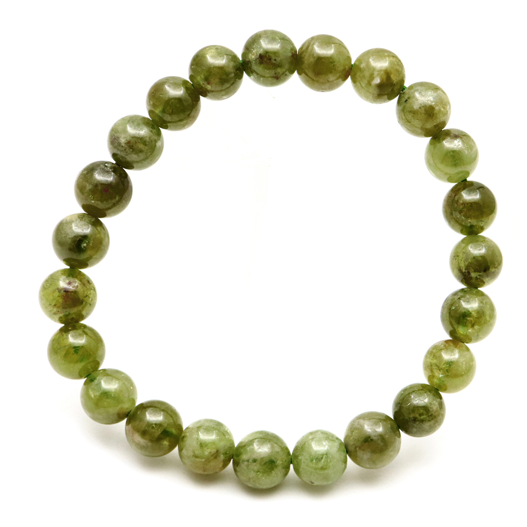 グリーン ガーネット ブレスレット 1点もの 天然石 1月 誕生石 柘榴石