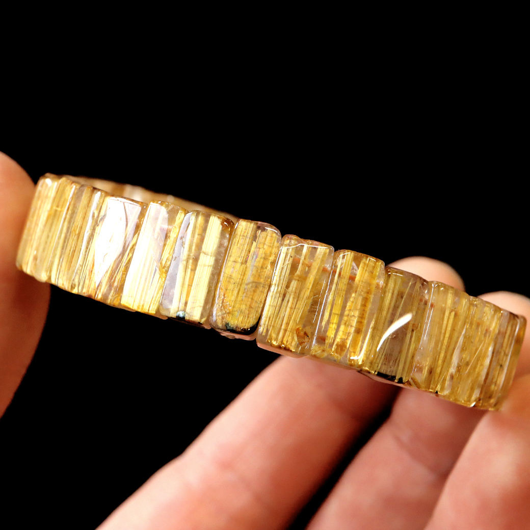 タイチン ルチルクォーツ AAAAA 1点物 バングル ブレスレット 金針 水晶 天然石 パワーストーン ゴールド 金運 仕事運 
