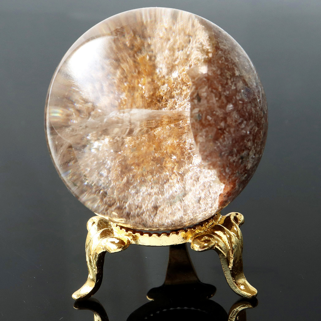 ガーデンクォーツ 庭園水晶 丸玉 台座付き 1点もの