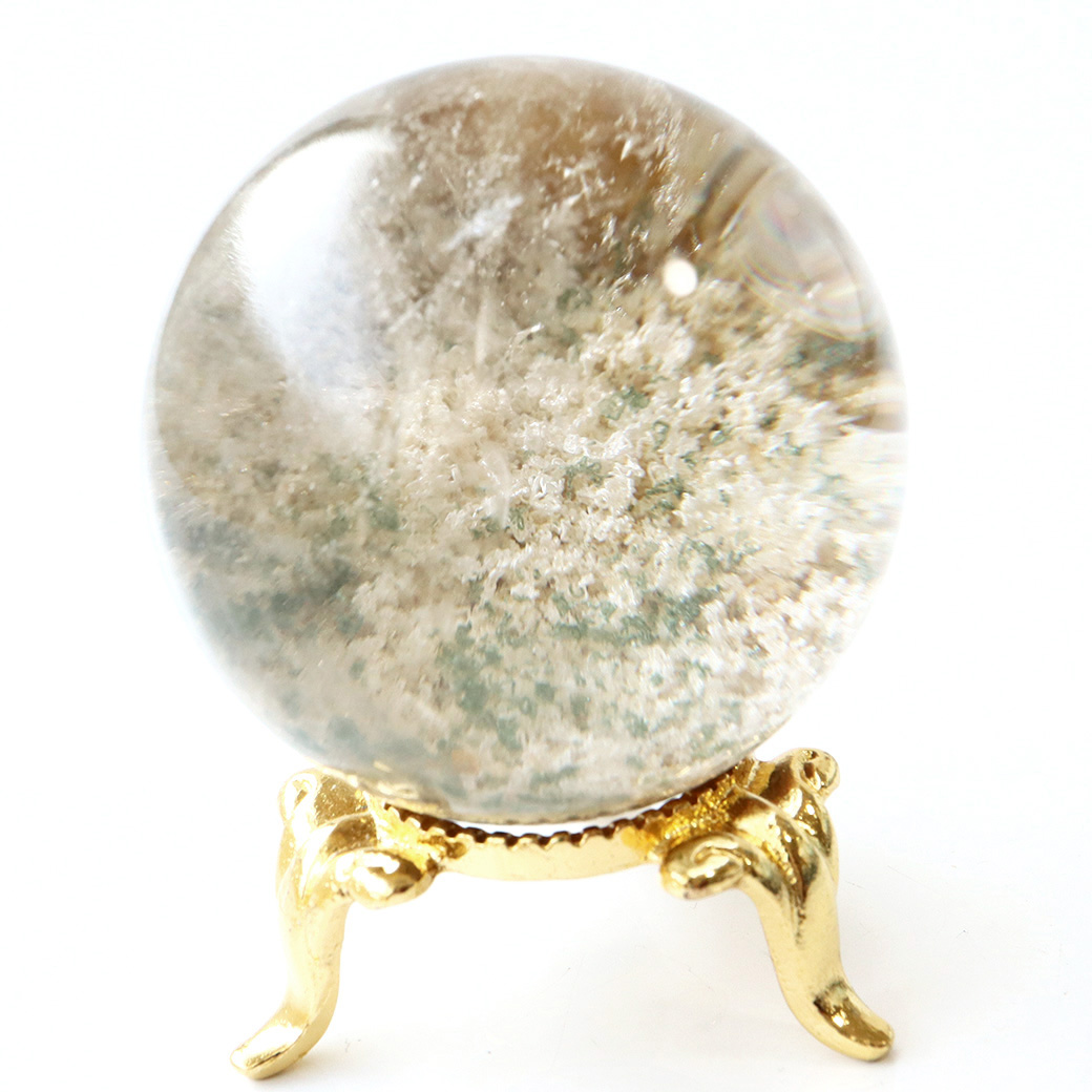 ガーデンクォーツ 庭園水晶 丸玉 台座付き 1点もの