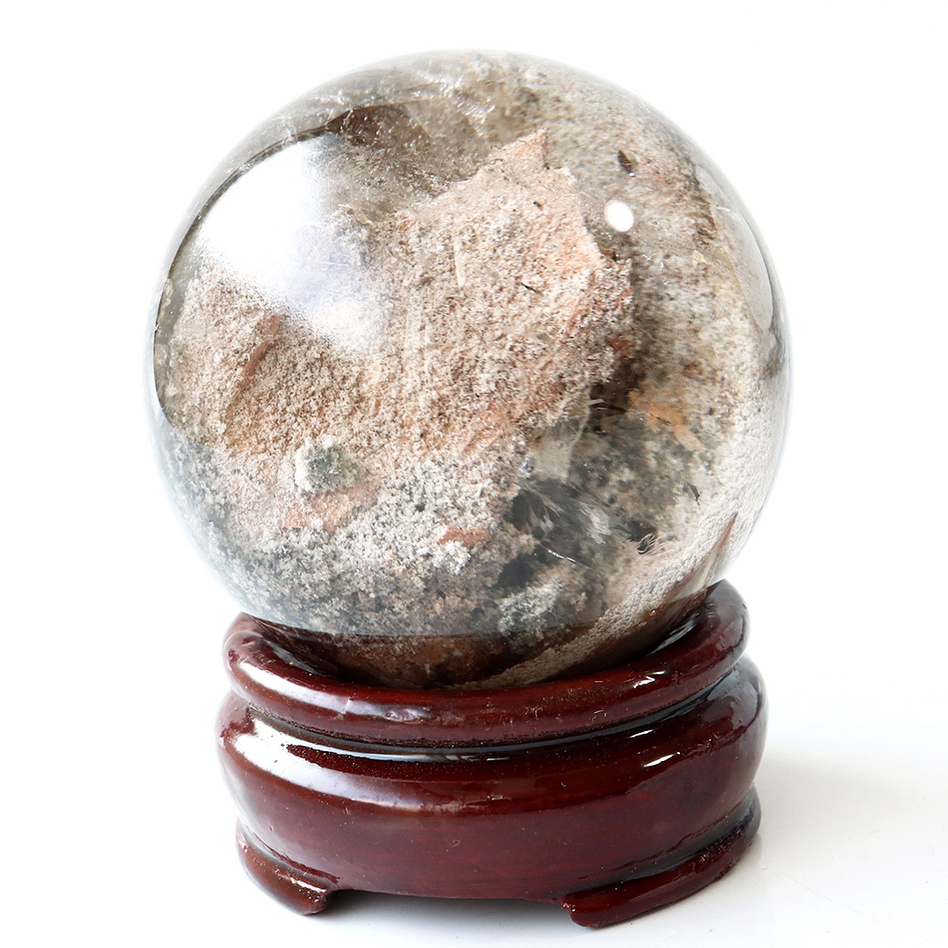 ガーデンクォーツ 庭園水晶 丸玉 台座付き 1点もの