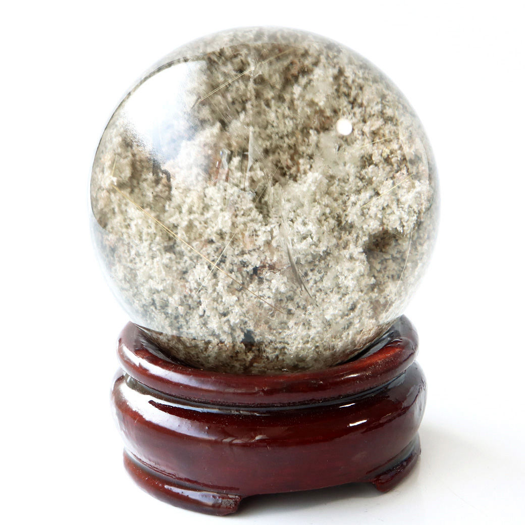 ガーデンクォーツ 庭園水晶 丸玉 台座付き 1点もの