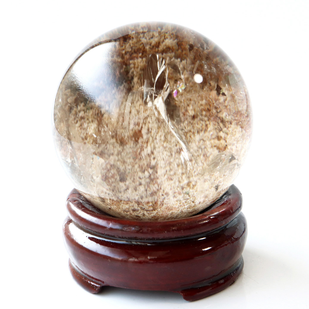 ガーデンクォーツ 庭園水晶 丸玉 台座付き 1点もの