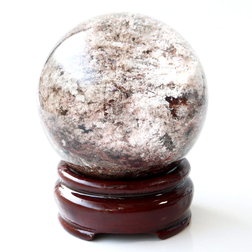 ガーデンクォーツ 庭園水晶 丸玉 台座付き 1点もの