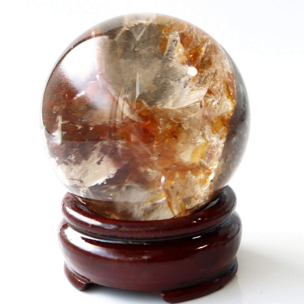 ガーデンクォーツ 庭園水晶 丸玉 台座付き 1点もの