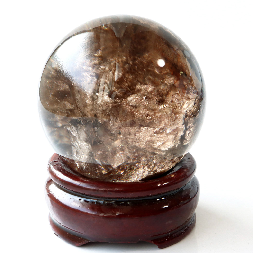 ガーデンクォーツ 庭園水晶 丸玉 台座付き 1点もの