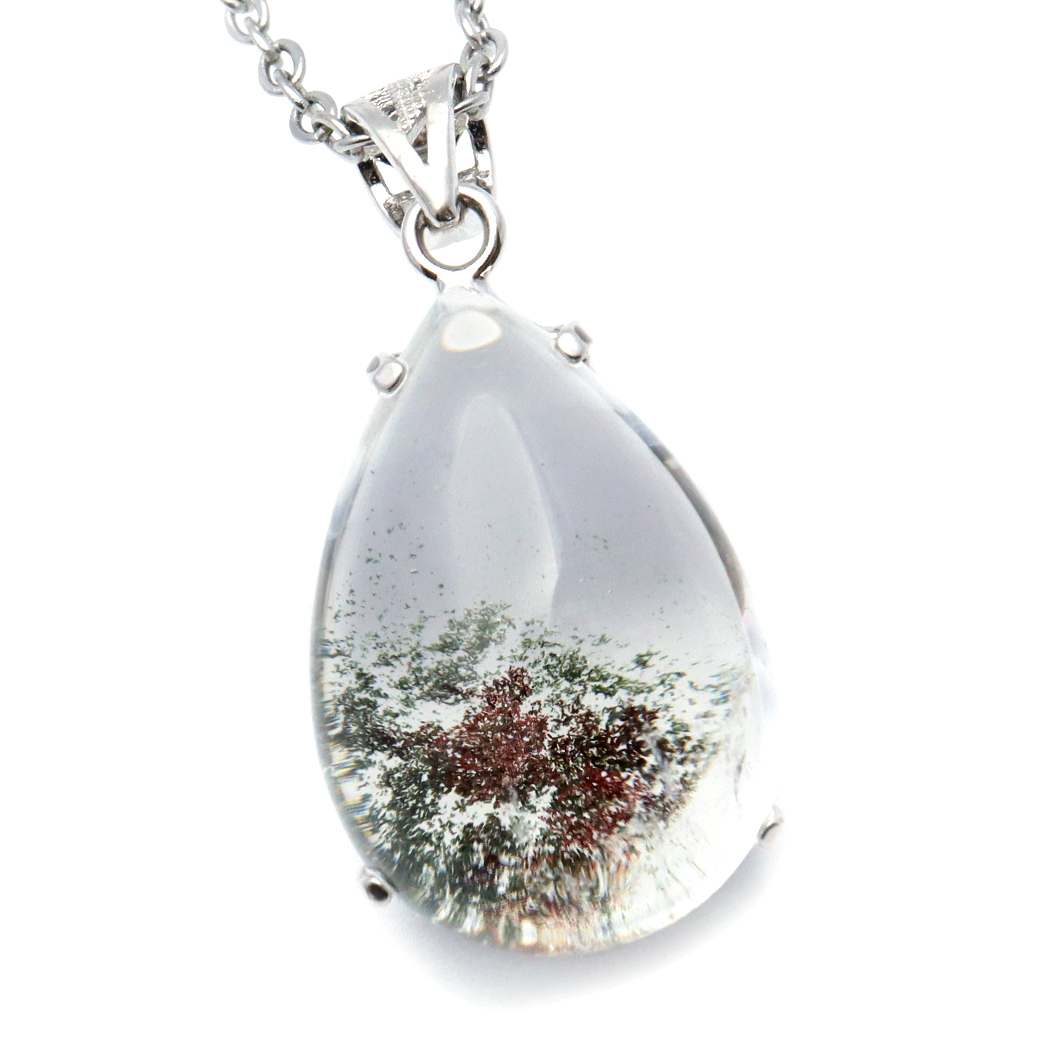 ガーデンクォーツ ペンダント 庭園 水晶 天然石 パワーストーン ネックレス 1点物 Silver925 自然の芸術