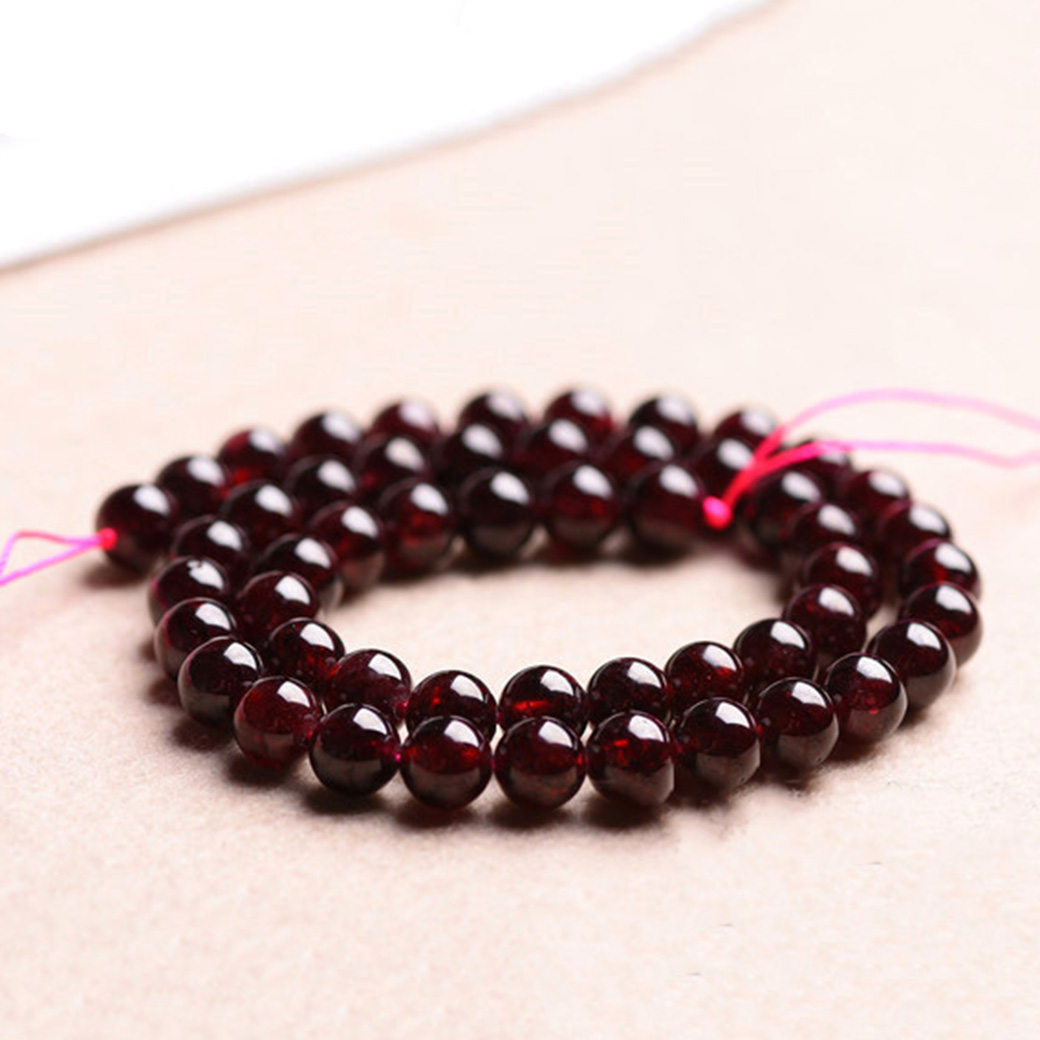 ガーネット 一連 ビーズ 1本売り6mm 3A 約65玉前後 柘榴石 ざくろいし 1月 誕生石 長さ38cm前後 パーツ ハンドメイド 手作り