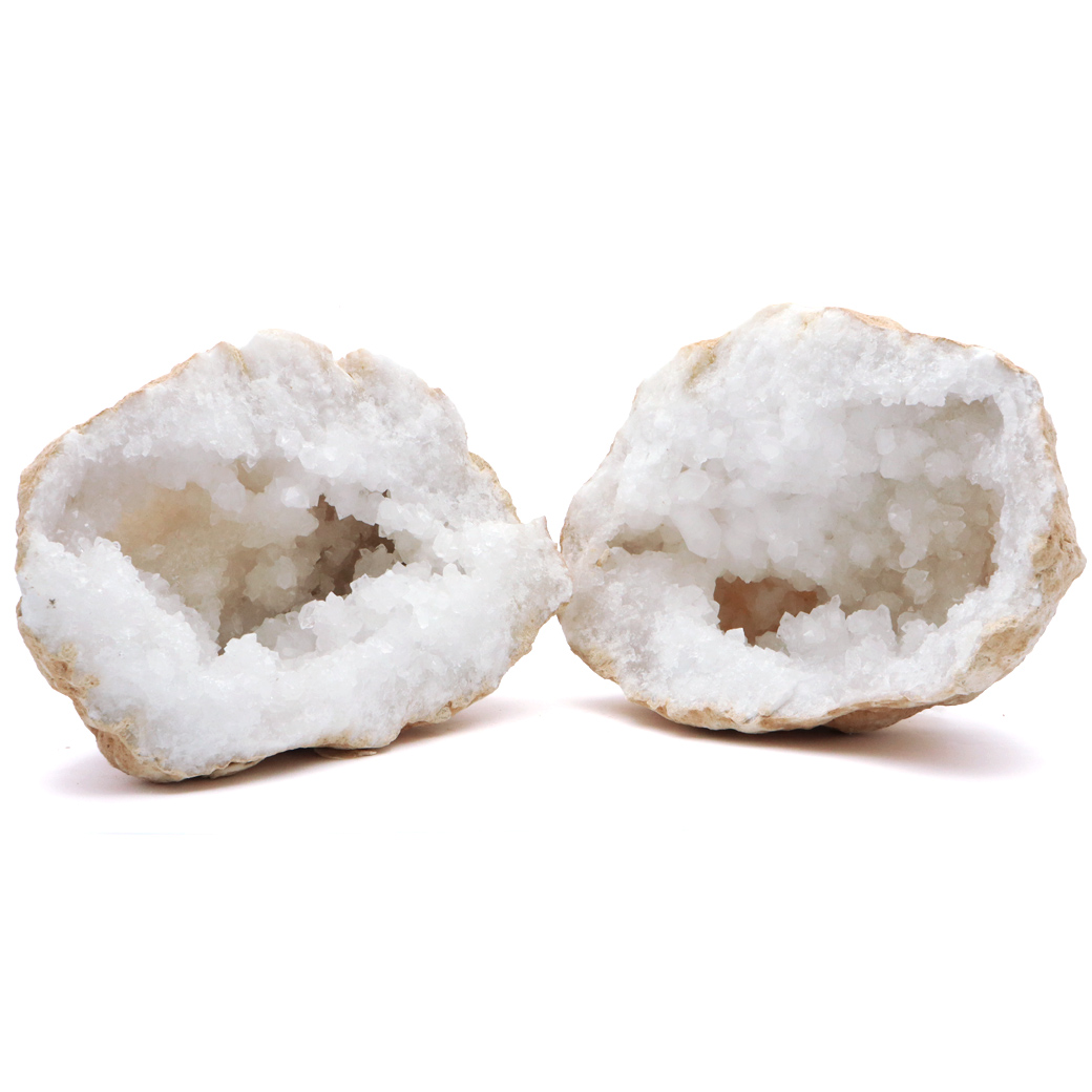 水晶 カルサイト 割れている ジオード ペア AAA 特大 1kg 晶洞 原石 モロッコ・スマラ産 パワーストーン ドーム 天然石