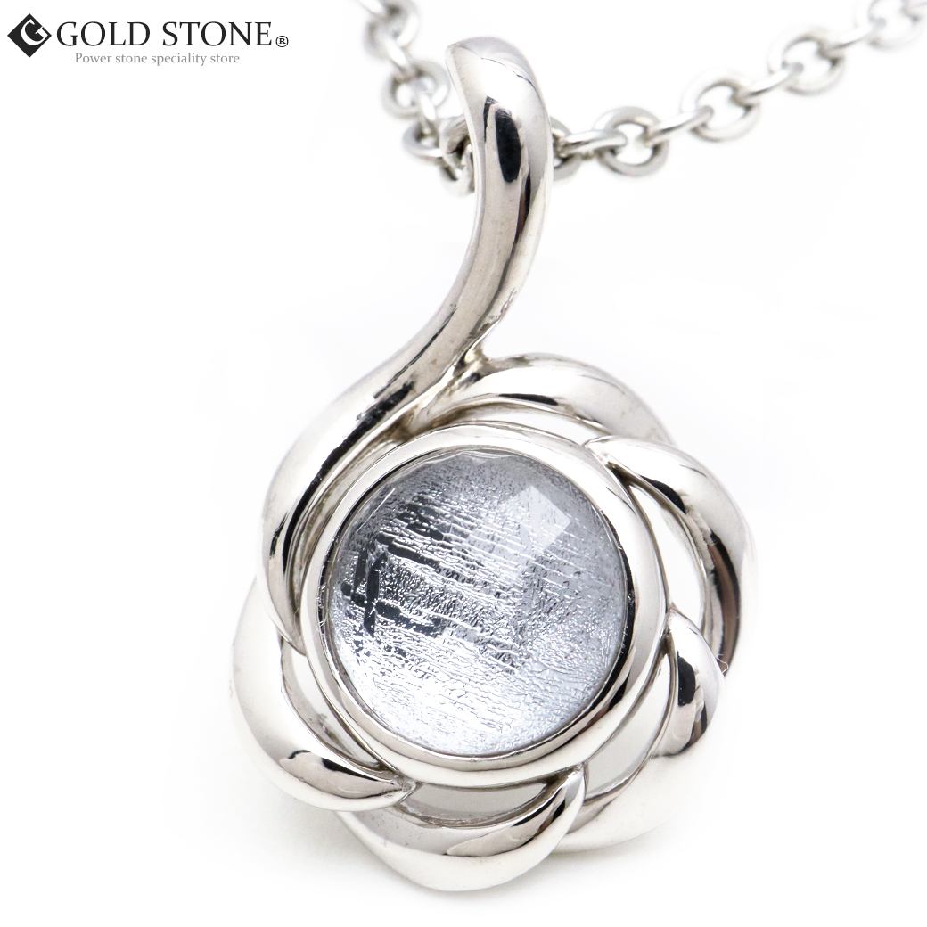 ギベオン 隕石 ネックレス 天然石 ペンダント シルバー ナミビア産 フラワー モチーフ Silver925 パワーストーン