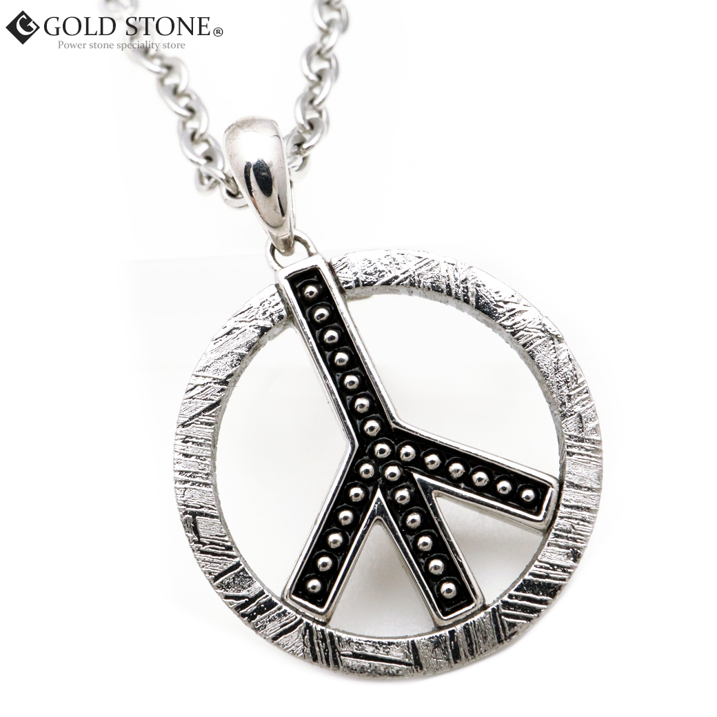 ギベオン 隕石 ネックレス 天然石 ペンダント ピースマーク Silver925 メテオライト パワーストーン