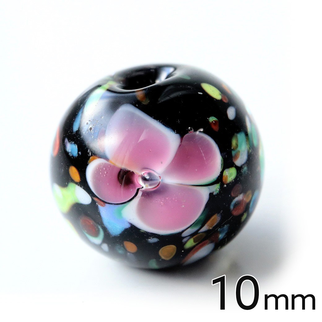 とんぼ玉 ビーズ 粒売り 1粒 10mm 桃色 ピンク