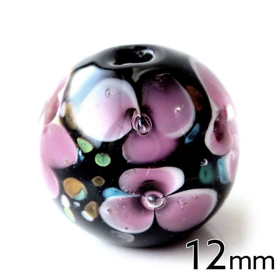 とんぼ玉 ビーズ 粒売り 1粒 12mm 桃色 ピンク