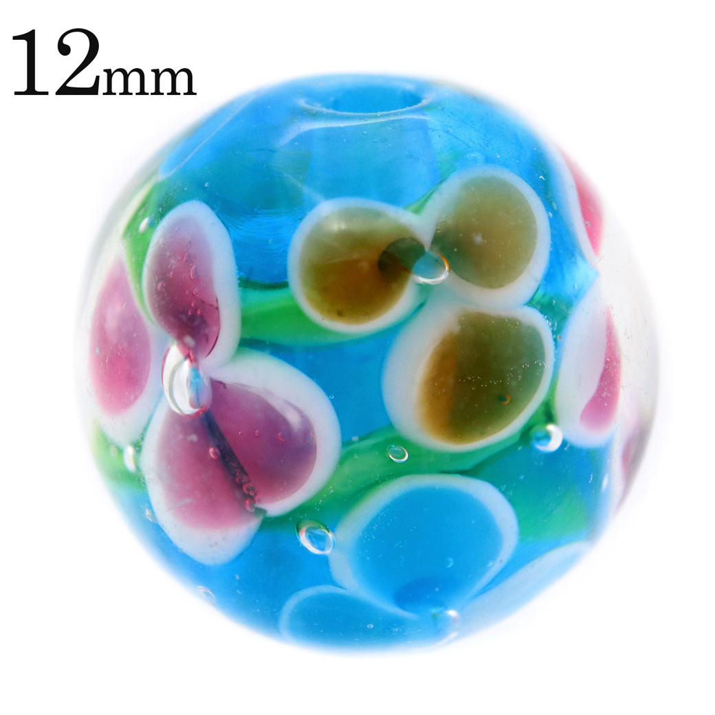 とんぼ玉 花柄 ビーズ 12mm 夏 お祭り 綺麗 和 ブレスレット ピアス ペンダント ネックレス ヘアピン 制作 ハンドメイド