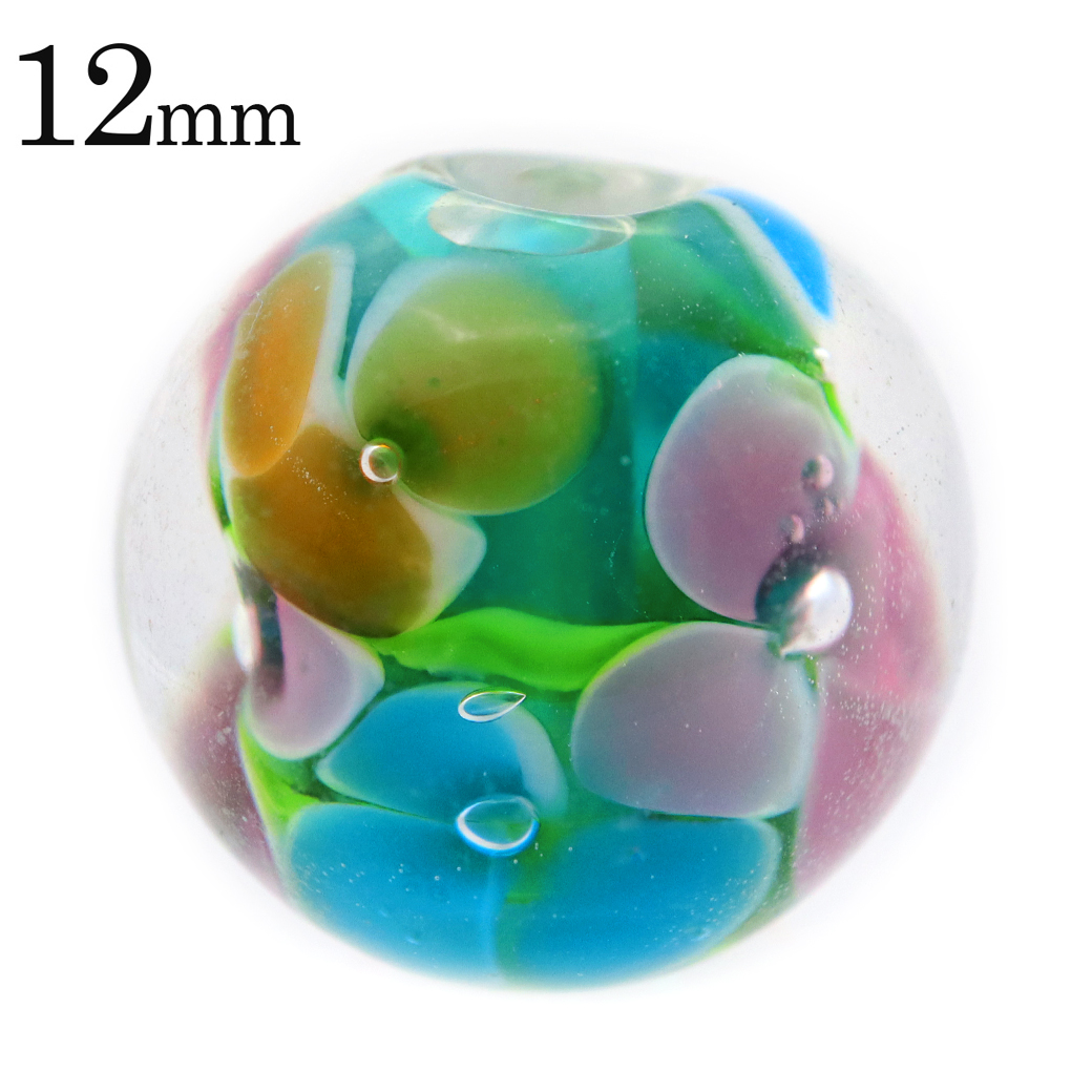 とんぼ玉 花柄 ビーズ 12mm 夏 お祭り 綺麗 和 ブレスレット ピアス ペンダント ネックレス ヘアピン 制作 ハンドメイド